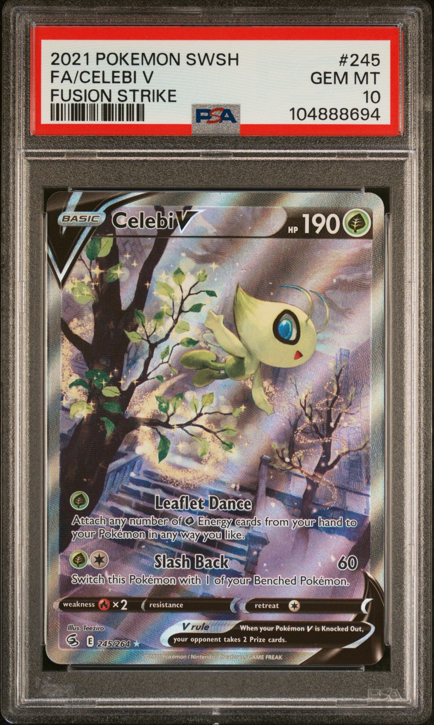 PSA 10 GEM MT Celebi V - Fusion Strike Alt. Art 245/264 The Game Tree NZ PSA 10 GEM MT Celebi V - Fusion Strike Alt. Art 245/264 The Game Tree NZ