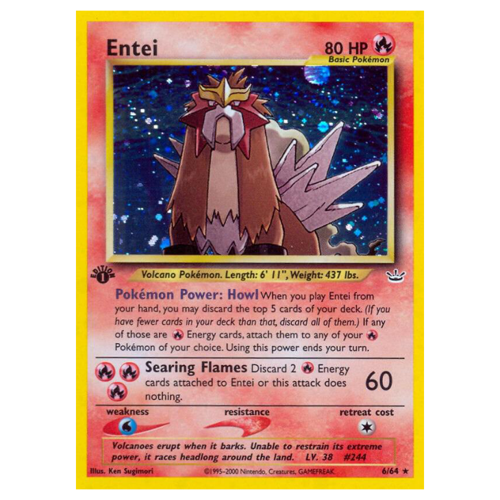 Entei *1ST EDITION* - Neo Revelation - 6/64 - Holo Rare (MP)