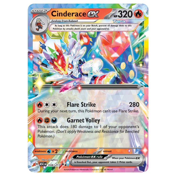 Cinderace ex - Ascended Heroes - 038/217 - Double Rare