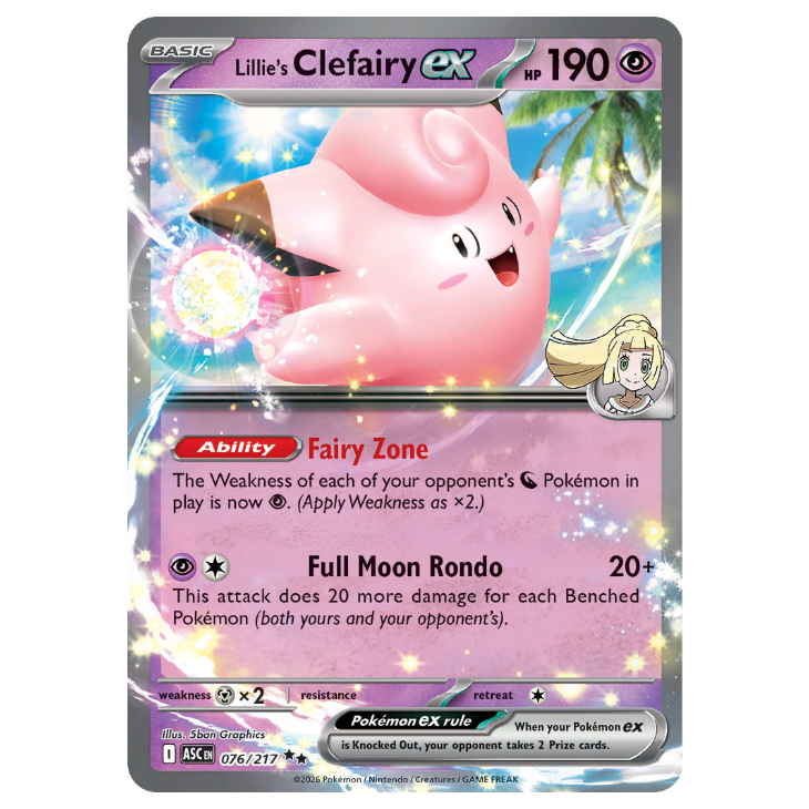 Lillie's Clefairy ex - Ascended Heroes - 076/217 - Double Rare