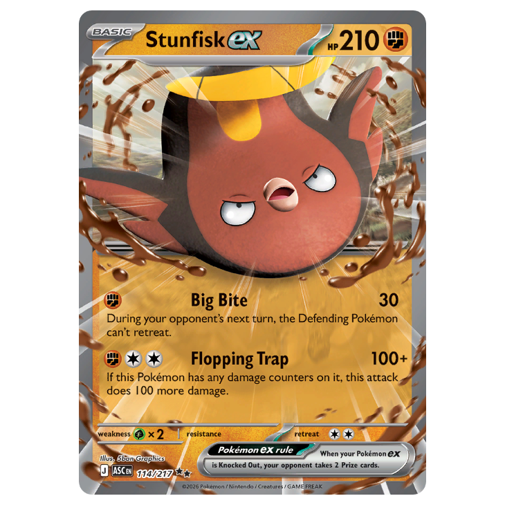Stunfisk ex - Ascended Heroes - 114/217 - Double Rare
