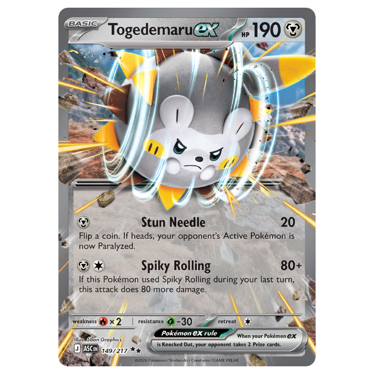 Togedemaru ex - Ascended Heroes - 149/217 - Double Rare