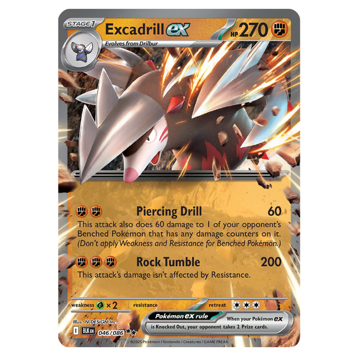 Excadrill ex - Black Bolt - 046/086 - Double Rare