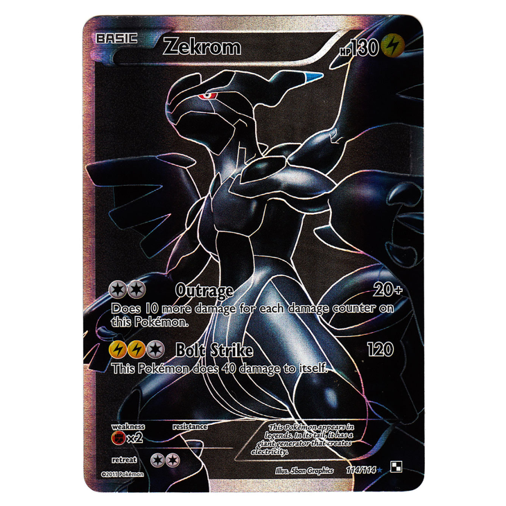 Zekrom - Black & White - 114/114 - Ultra Rare Full Art (DMG to HP) *Black Background*