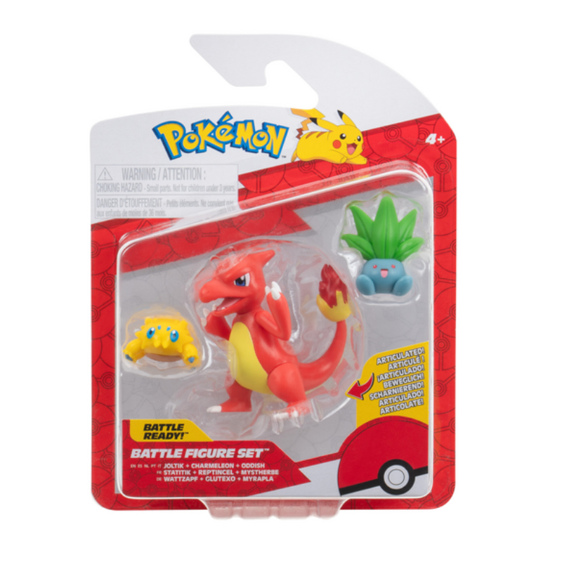Pokemon Battle Figure Set - Charmeleon, Joltik & Oddish