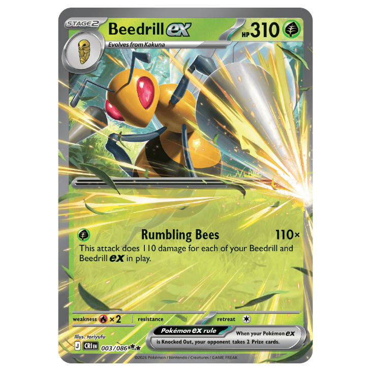 Beedrill ex - Chaos Rising - 003/086 - Double Rare
