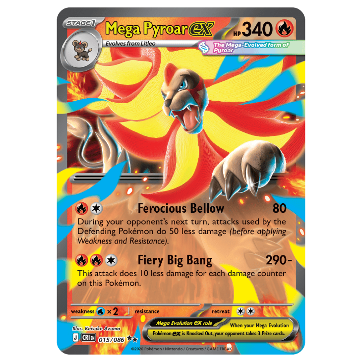 Mega Pyroar ex - Chaos Rising - 015/086 - Double Rare