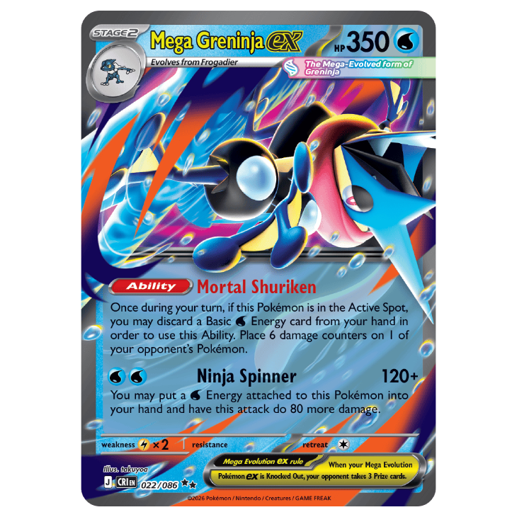 Mega Greninja ex - Chaos Rising - 022/086 - Double Rare