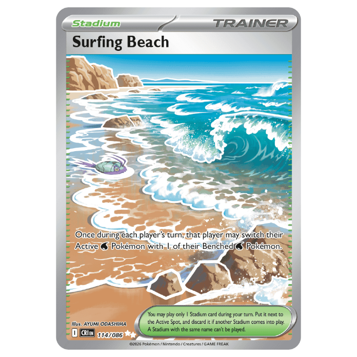 Surfing Beach - Chaos Rising - 114/086 - Ultra Rare Full Art