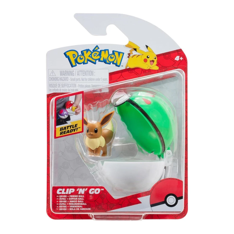 Clip N Go Poke Ball Figure - Eevee & Friend Ball