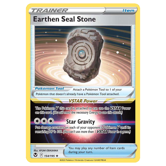 Earthen Seal Stone - Silver Tempest - 154/195 - Holo Rare