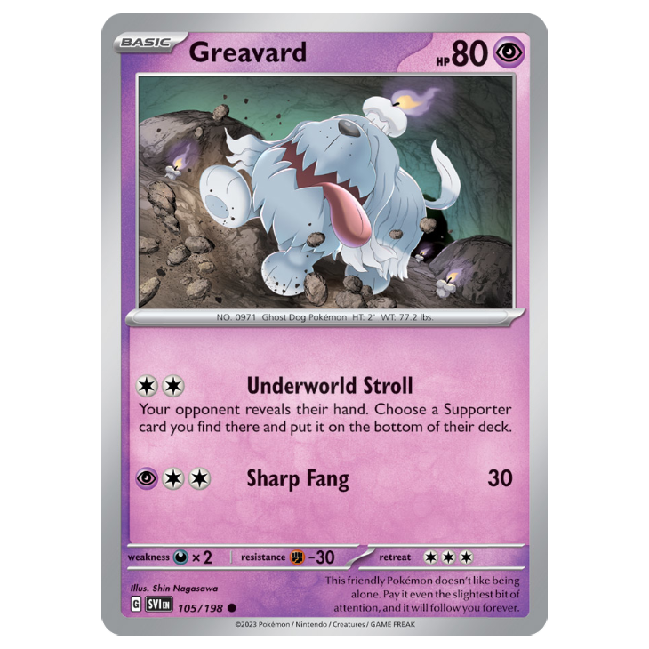 Greavard - Scarlet & Violet - 105/198 - Mirage Holo Promo