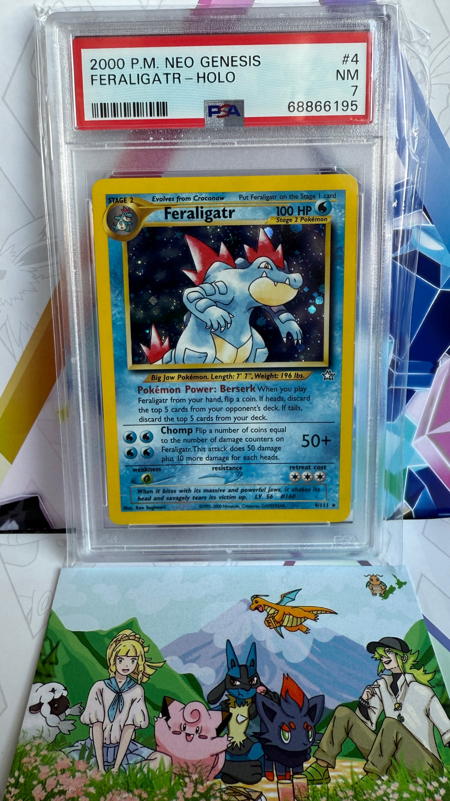 PSA 7 NM Feraligatr - Neo Genesis Holo 4/111