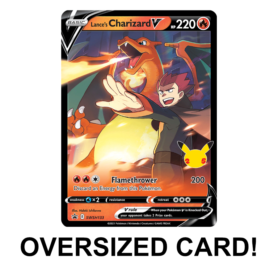 Lance's Charizard V SWSH133 - Promo Oversized Card (Meowth Club)