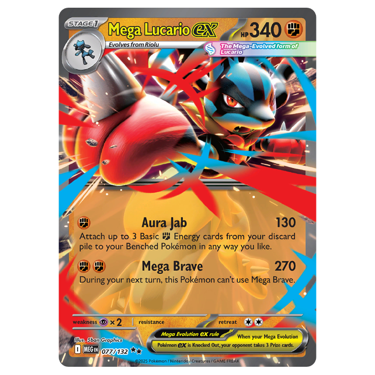 Mega Lucario ex - Mega Evolution - 077/132 - Ultra Rare