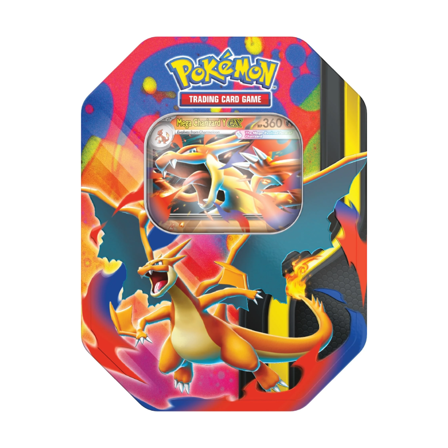 Mega Charizard Tin featuring Mega Charizard X ex OR Mega Charizard Y ex