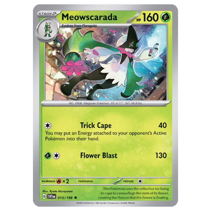 meowscarada pokemon card value - Scarlet & Violet - 015/198 this attack does 120 Adventure Time x Magic Deck Type:Zacian ex & Alcremie ex Booster Fun