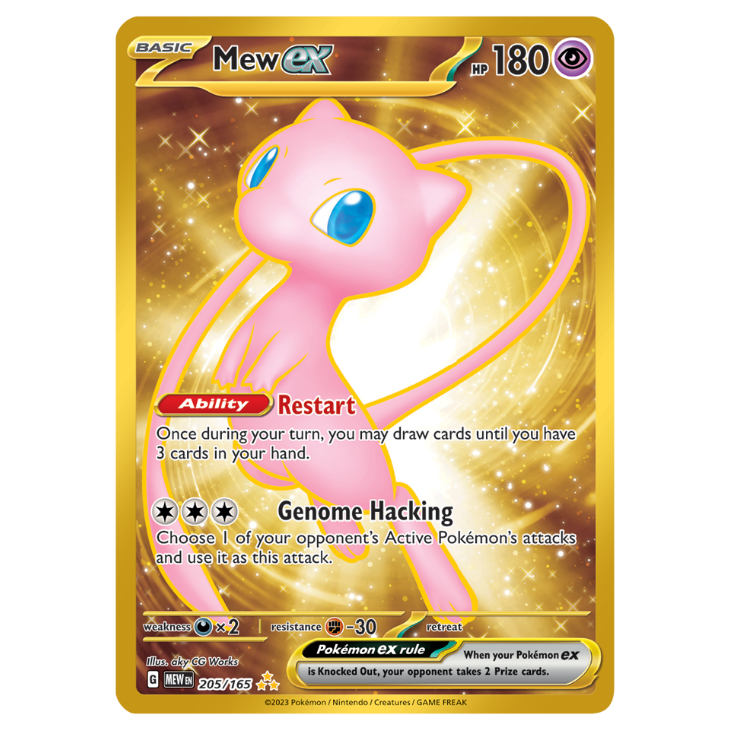 Mew EX METAL Gold Full Art Promo - 205/165