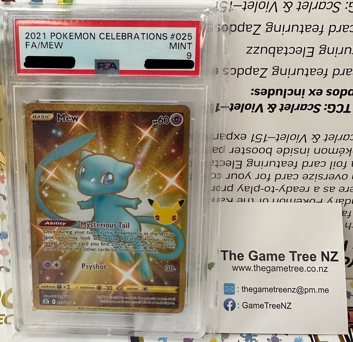 PSA 9 MINT Mew - Celebrations Gold Full Art 025/025