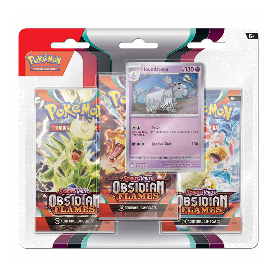 Obsidian Flames 3x Booster Pack Blister with either Eevee/Houndstone Promo