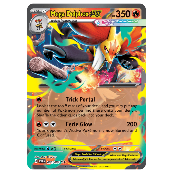 Mega Delphox ex - Pitch Black - 008/084 - Double Rare