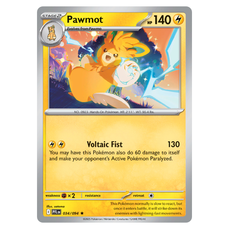 pawmot pokemon card - Phantasmal Flames - 034/094 op booster box [Electric][Electric][Colorless] 2000 Nintendo Pokemon Gym Style:Time-Wimey