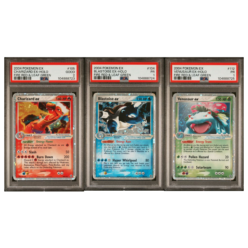 **Sequential Slabs!** PSA 2, 1 & 1 Charizard ex, Blastoise ex & Venusaur ex from EX Fire Red Leaf Green