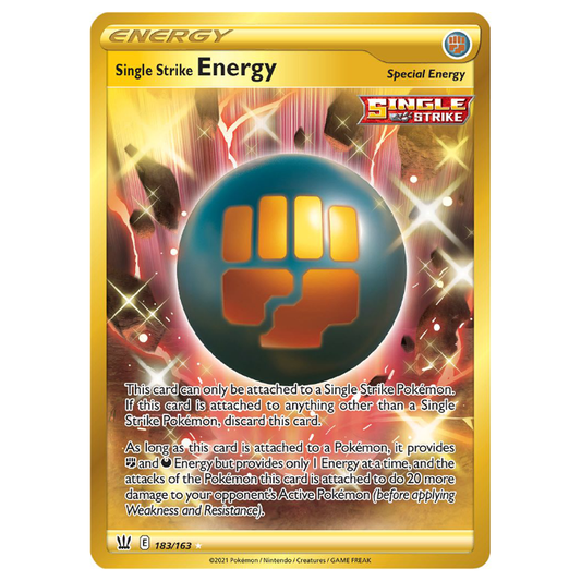 Single Strike Energy - Battle Styles - 183/163 - Holo Gold Secret Rare