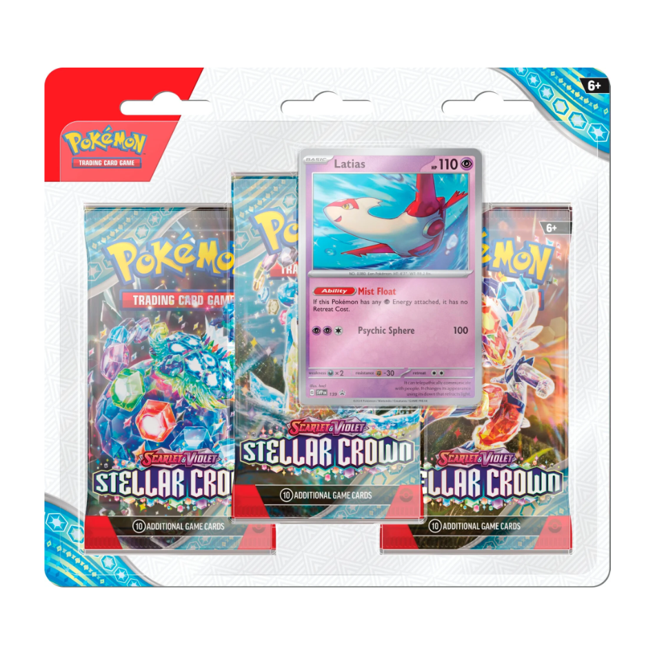 Stellar Crown 3x Booster Pack Blister with either Latias/Tinkaton Promo
