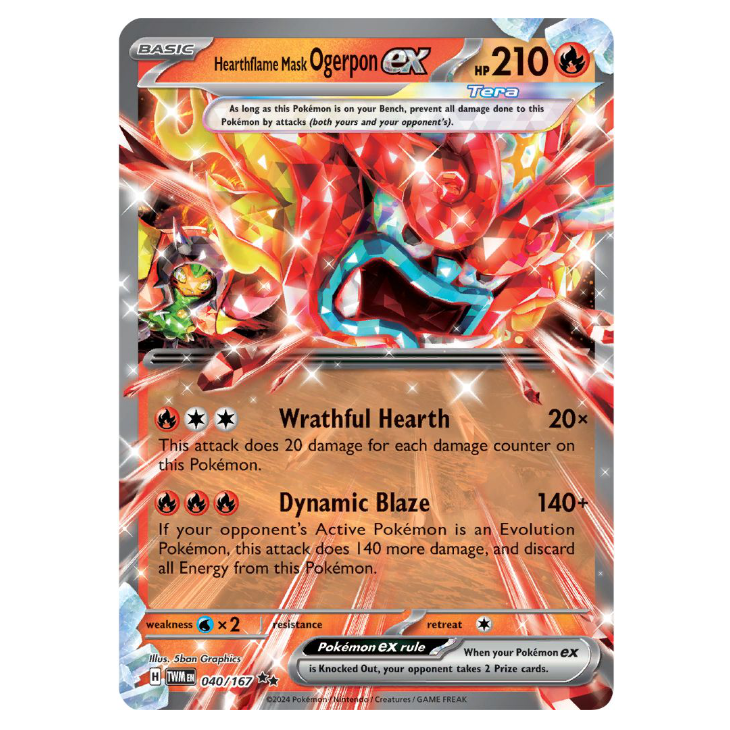 Hearthflame Mask Ogerpon ex - Twilight Masquerade - 040/167 - Double Rare