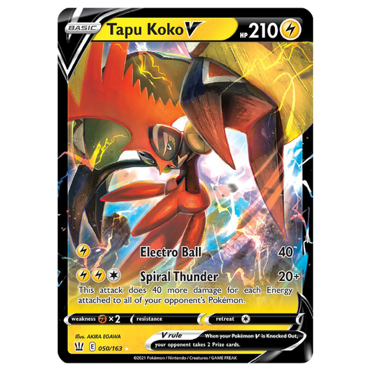 Tapu Koko V - Battle Styles - 050/163 - Holo Ultra Rare