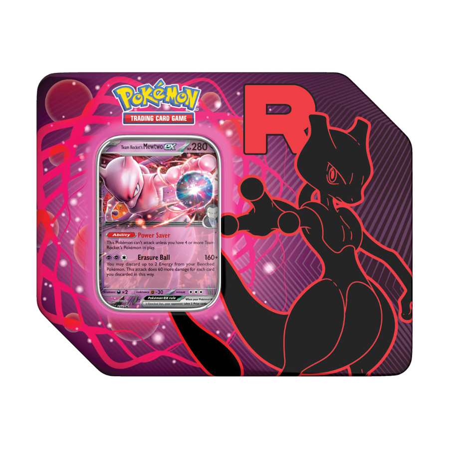 Team Rocket Tins featuring Team Rocket's Mewtwo ex, Nidoking ex or Persian ex