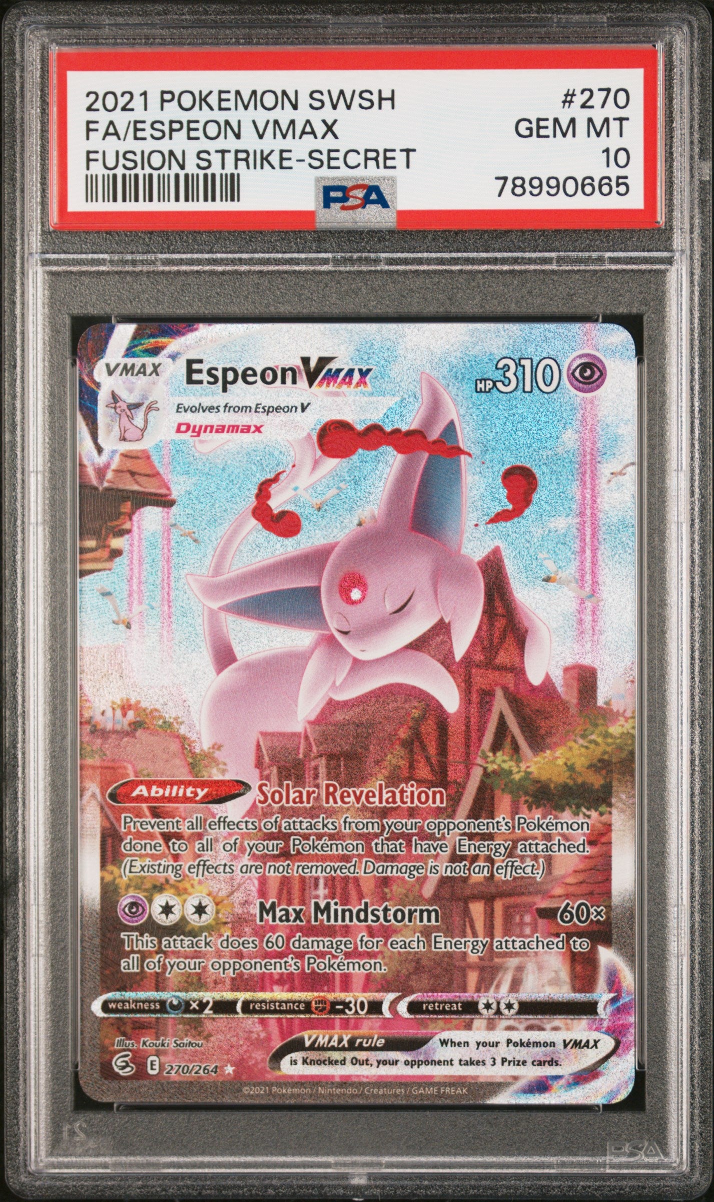 【訳あり】 Espeon MT GEM 10 PSA VMAX Alternate Secret Strike Fusion - ポケモンカードゲーム