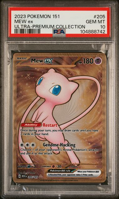 PSA 10 GEM MT Mew EX - 151 UPC *METAL* Gold Promo 205/165