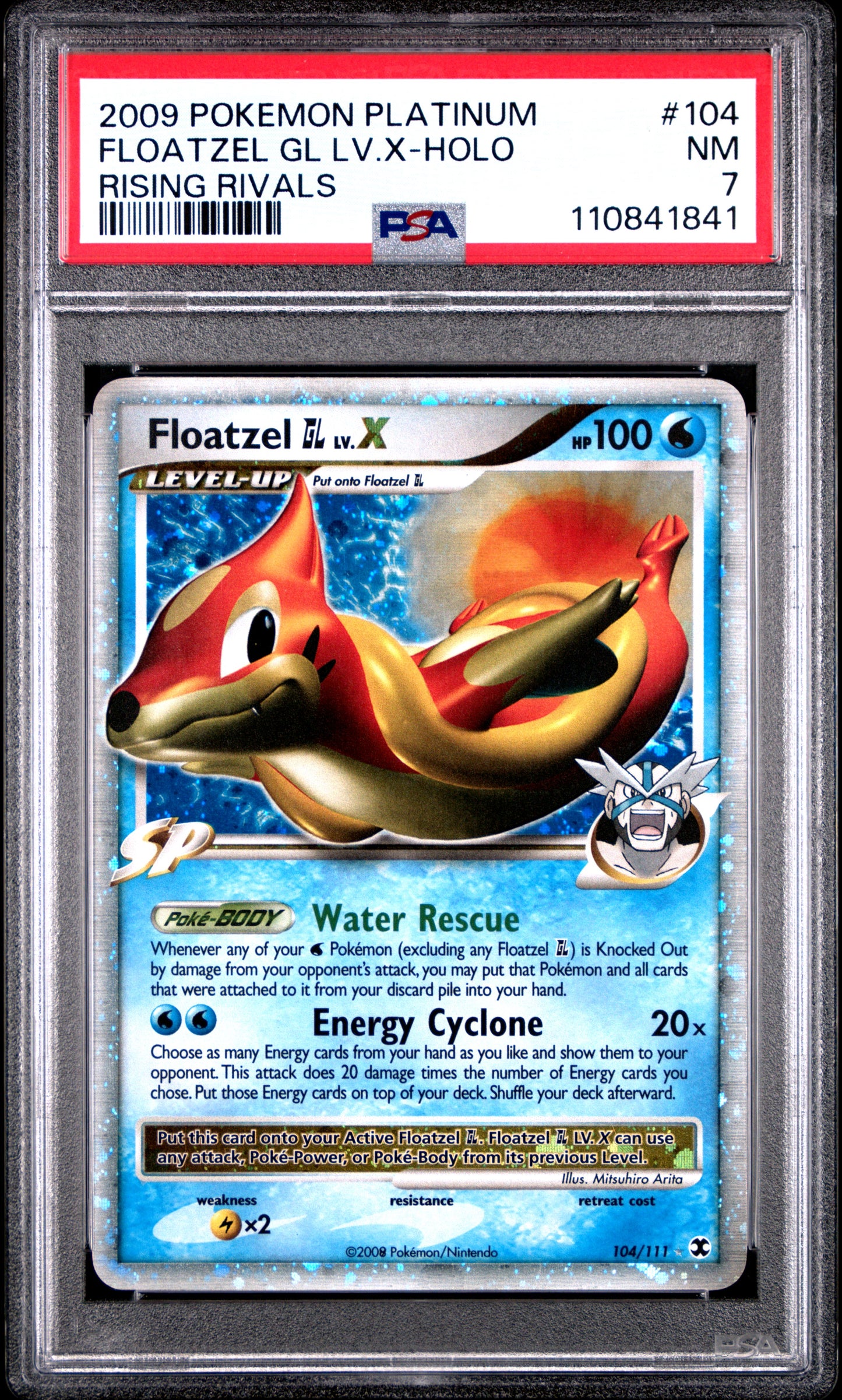 PSA 7 NM Floatzel GL LV.X - Rising Rivals Ultra Rare Holo 104/111