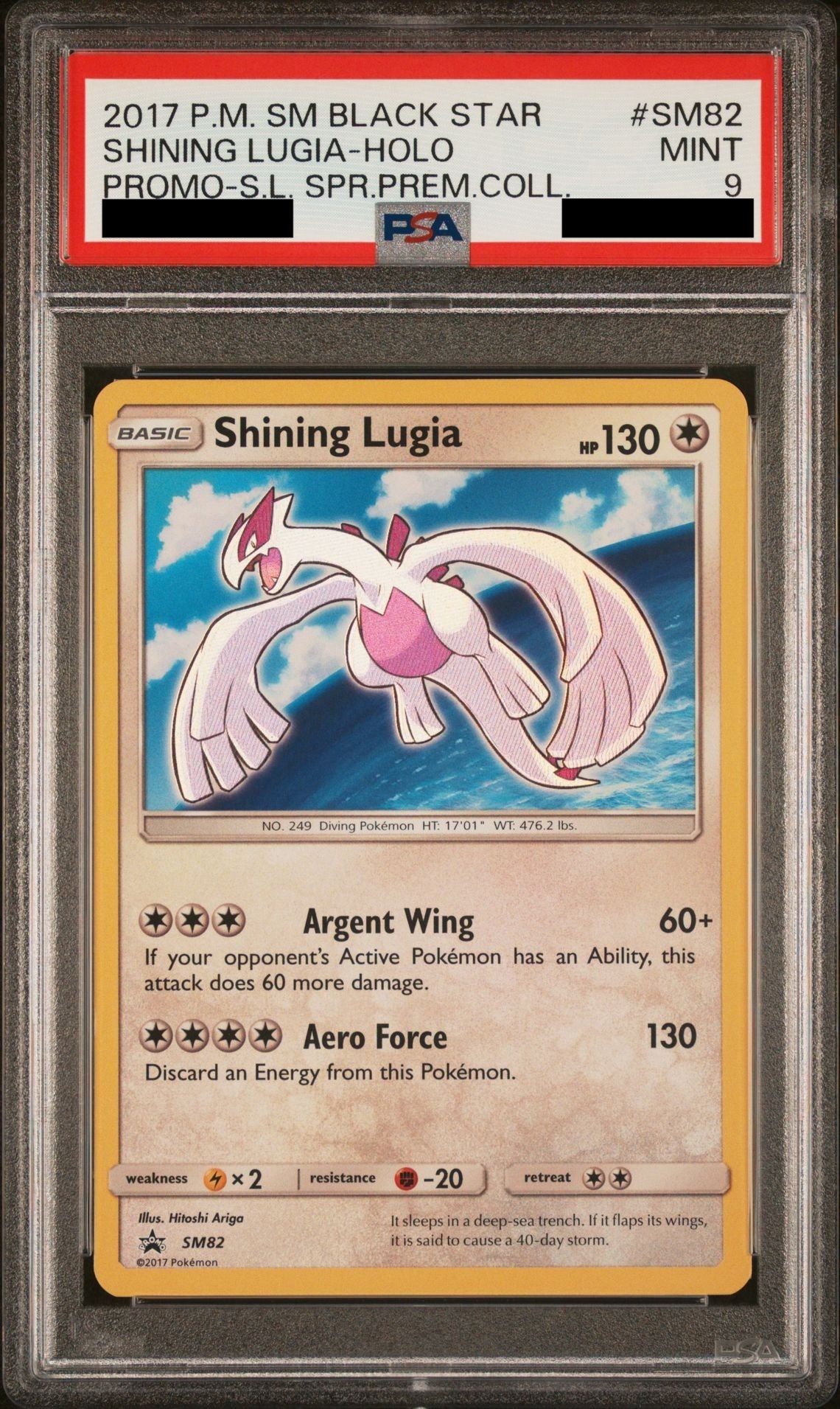 PSA outlet 9 MINT Shining Lugia SM82 Shiny Holo 2017 Black Star Promo Pokémon Card