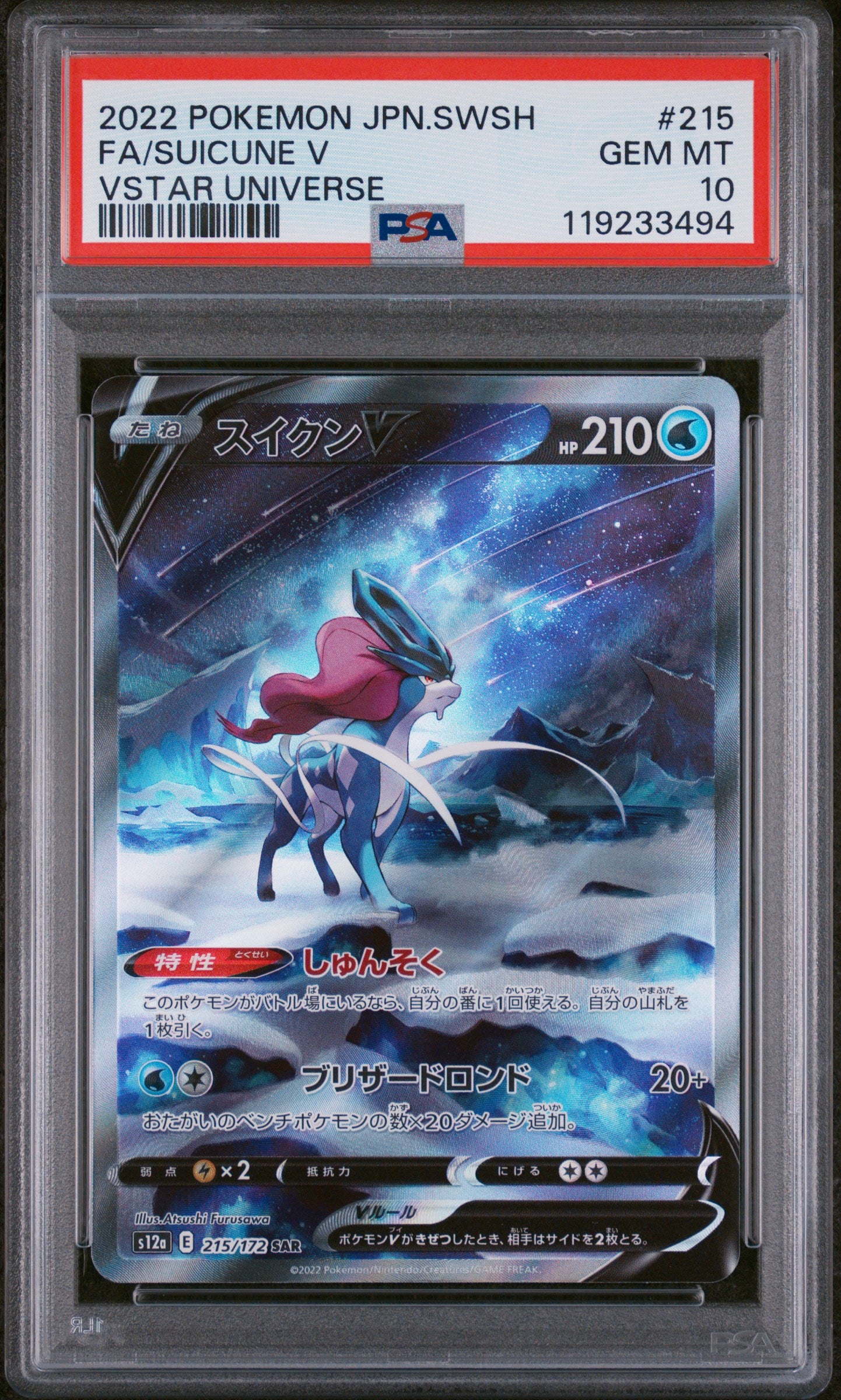 **Sequential Slabs!** PSA 10 Entei V, Suicune V & Raikou V VSTAR Universe SARs *Japanese*