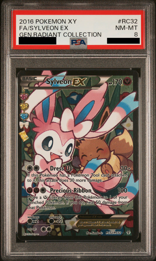 PSA 8 NM-MT Sylveon EX - Generations Radiant Collection Full Art RC32