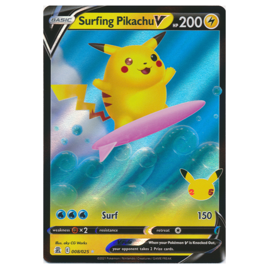 Surfing Pikachu V - Celebrations - 008/025 - Ultra Rare