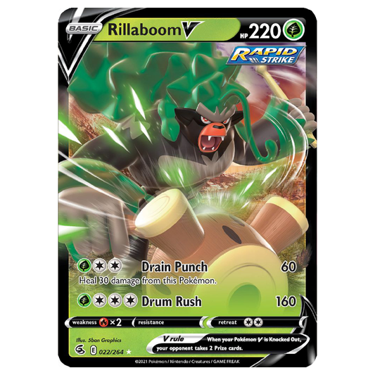 Rillaboom V - Fusion Strike - 022/264 - Holo Ultra Rare