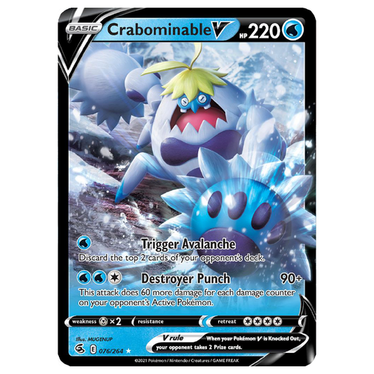 Crabominable V - Fusion Strike - 076/264 - Holo Ultra Rare