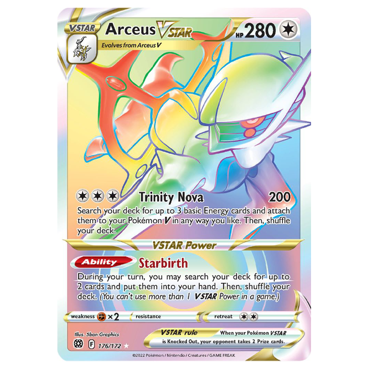 Arceus VSTAR - Brilliant Stars - 176/172 - Holo Rainbow Secret