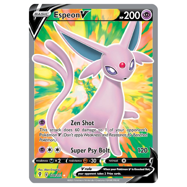 Espeon V - Evolving Skies - 179/203 - Holo Ultra Rare Full Art