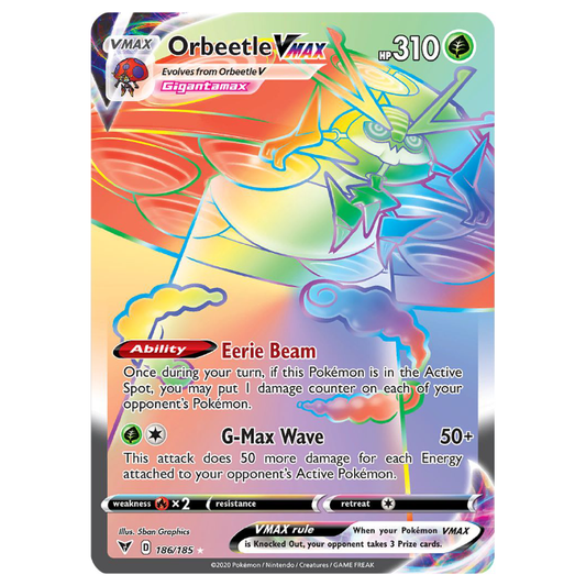 Orbeetle VMAX - Vivid Voltage - 186/185 - Holo Rainbow Secret Rare