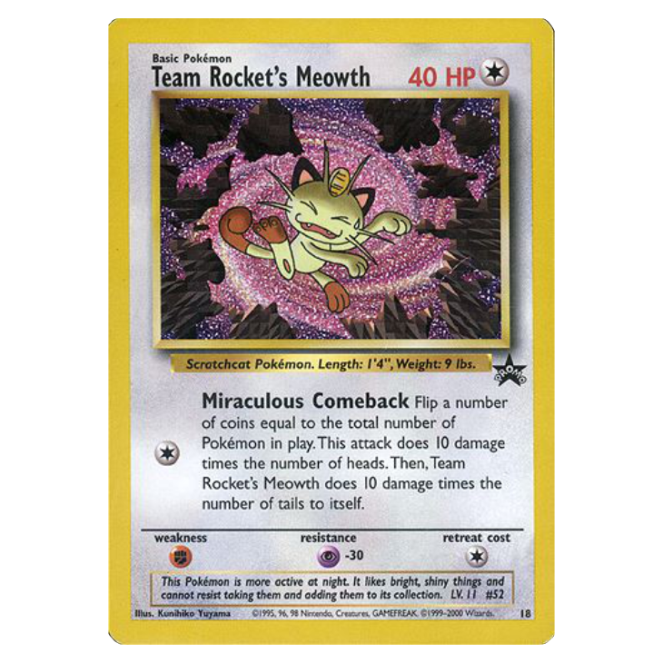 18 Team Rocket's Meowth - Pokémon League (August 2000) - WotC