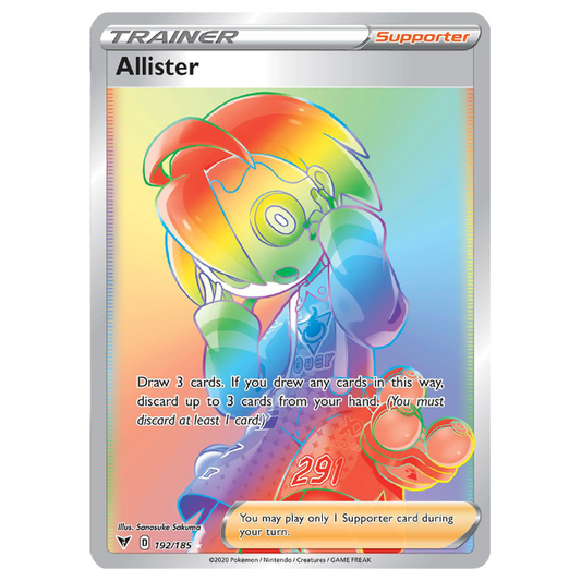 Allister - Vivid Voltage - 192/185 - Holo Rainbow Secret Rare