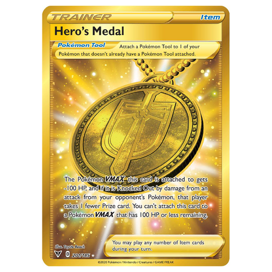 Hero's Medal - Vivid Voltage - 201/185 - Holo Gold Secret Rare
