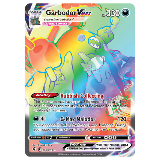 Garbodor VMAX - Evolving Skies - 216/203 - Holo Rainbow Secret Rare