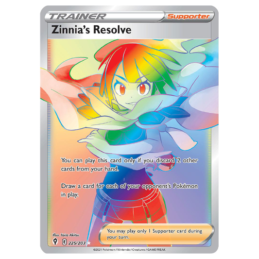 Zinnia's Resolve - Evolving Skies - 225/203 - Holo Rainbow Secret Rare