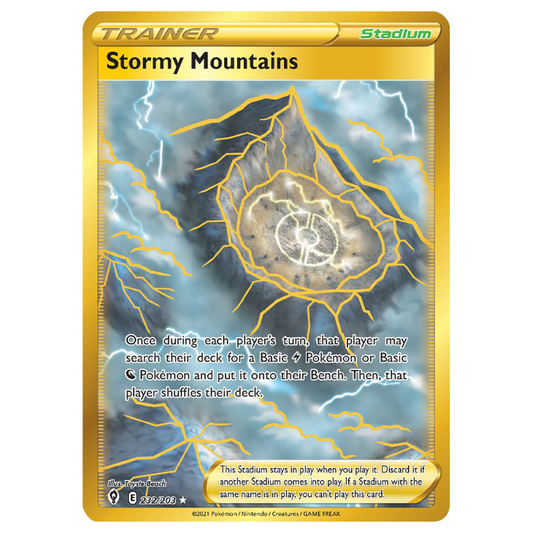 Stormy Mountains - Evolving Skies - 232/203 - Holo Gold Secret Rare